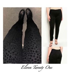 Black on Black Print Pants